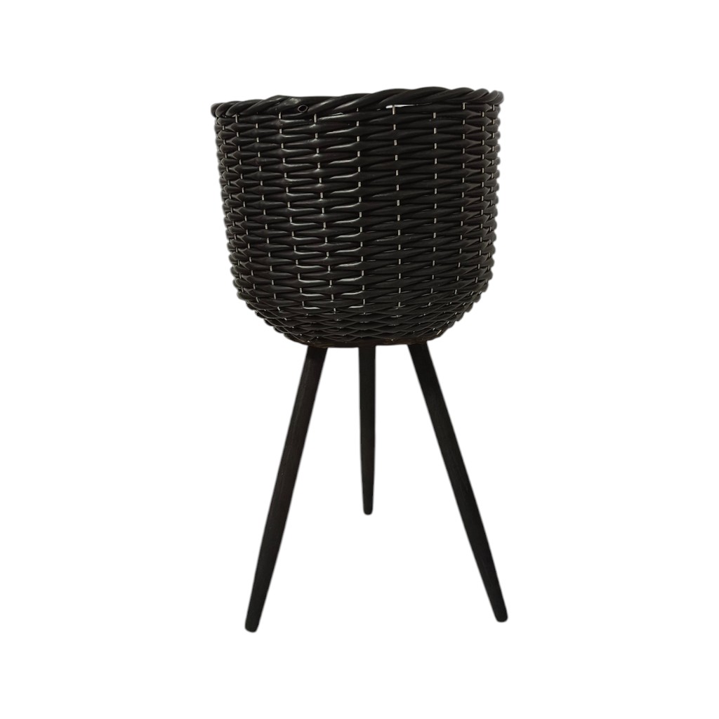 Maceta Negra De Diseño Tejido 29X59Cm