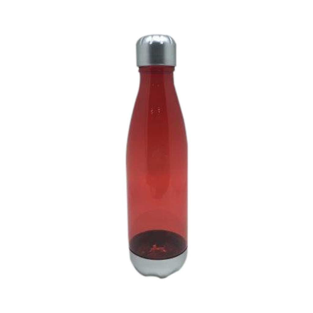 Botella De Plástico Roja Con Tapa De Rosca