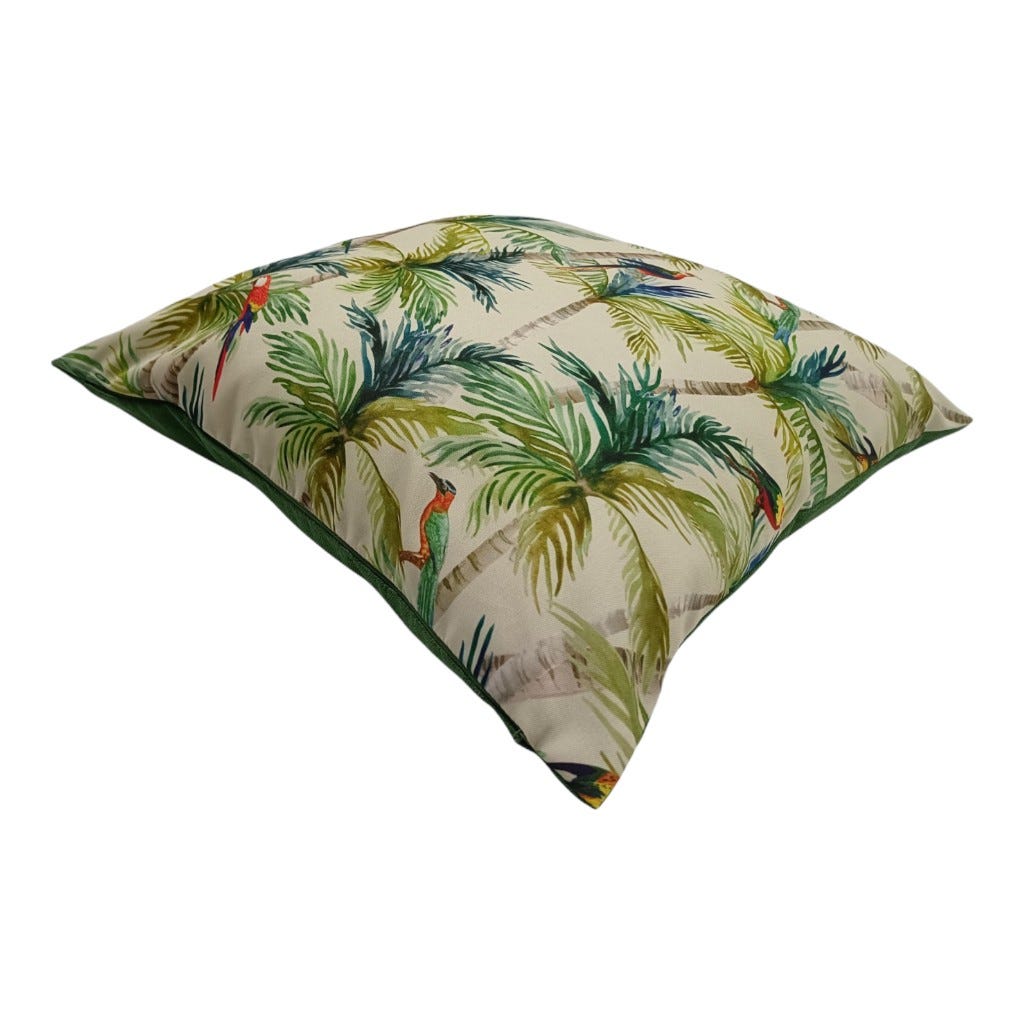 Cojín Cuadrado Estampado Tropical