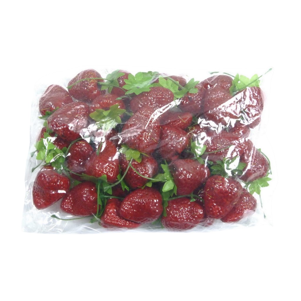 Bolsa Decorativa De Fresa Roja 50 Piezas