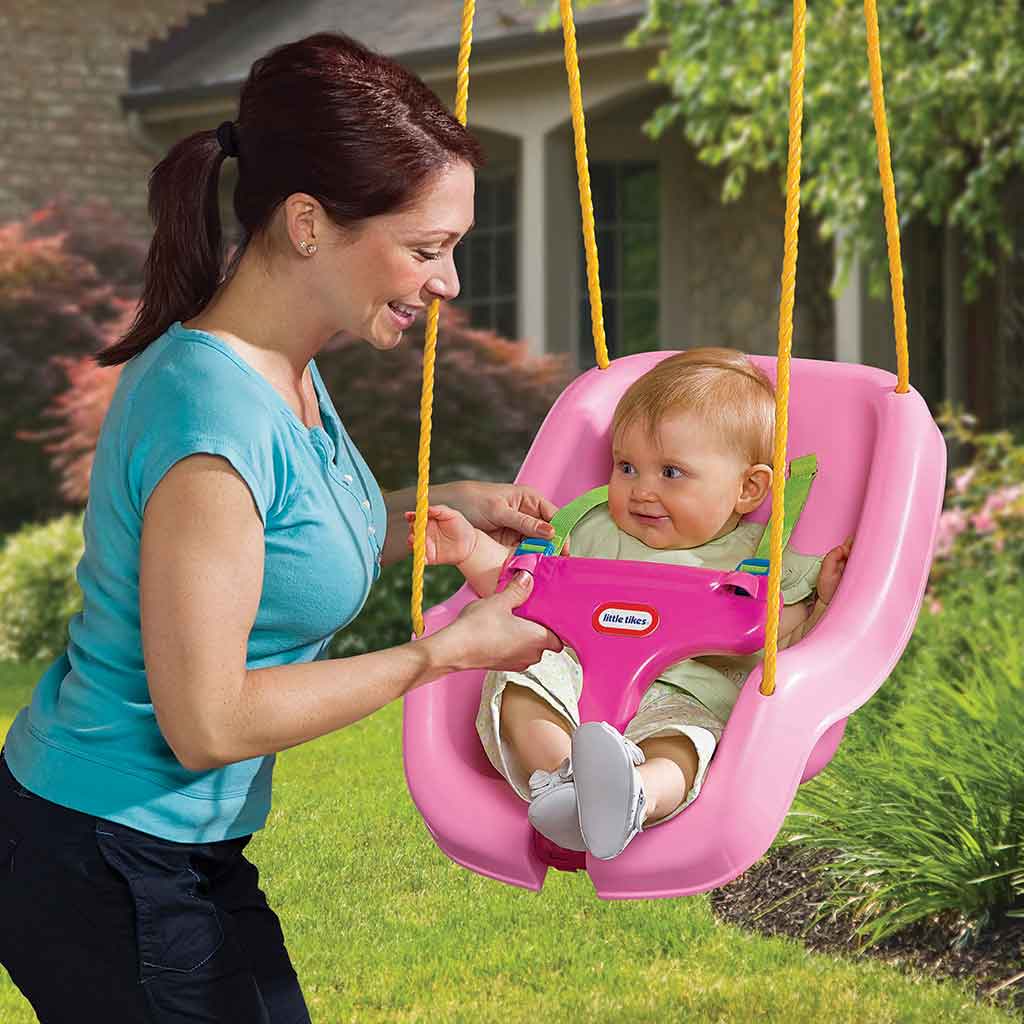 Columpio para bebés 2 en 1 rosado Little Tikes