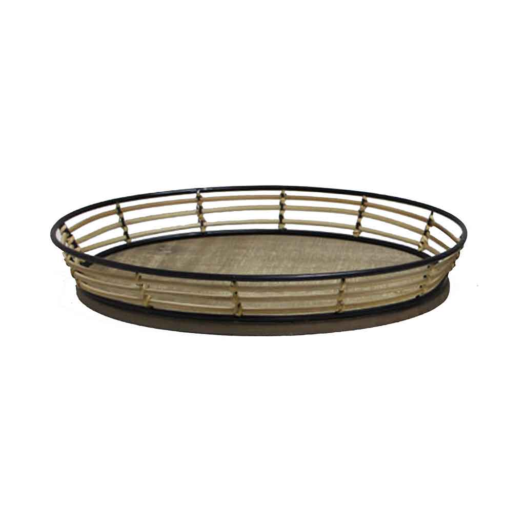 BANDEJA DECORATIVA BEIGE 47.5X32.5X7CM