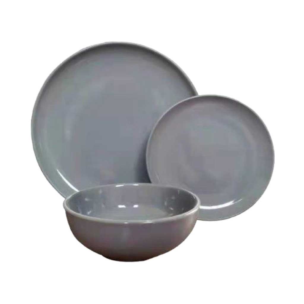 Juego de 12 piezas de vajillas gris