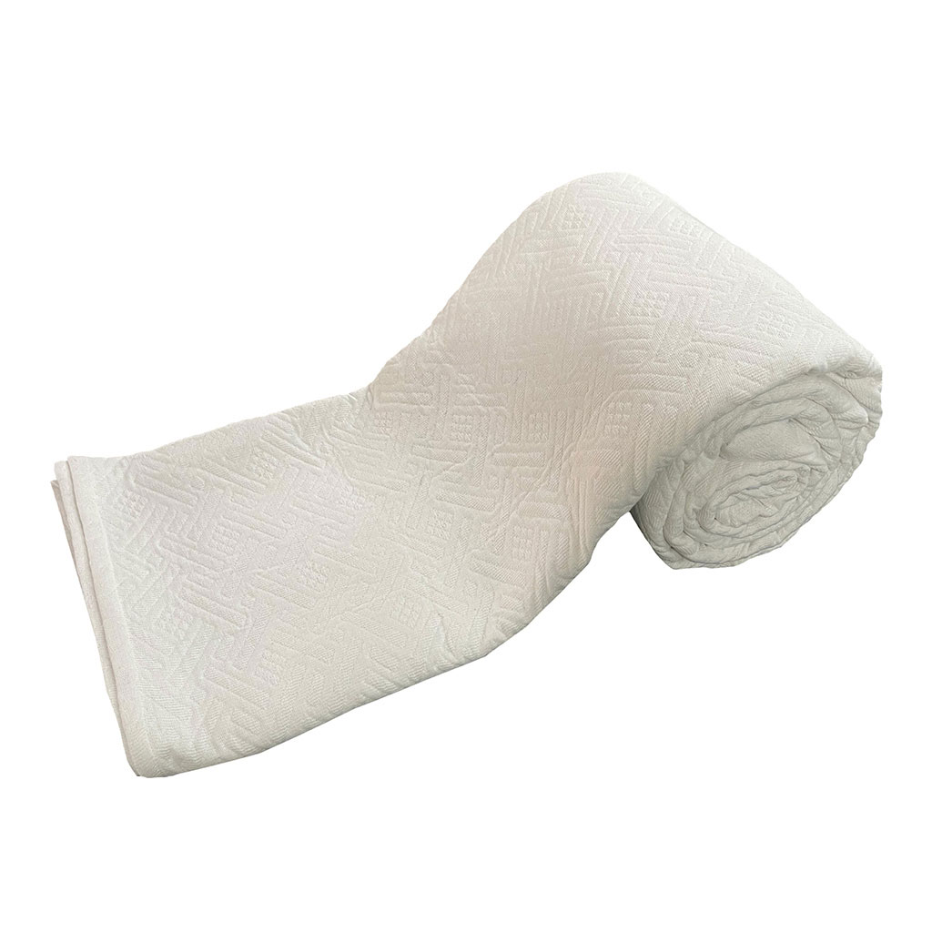 Cubrecama De Algodón Blanco Con Líneas 220x260cm