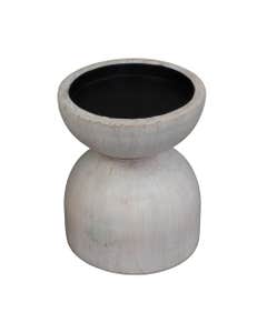 Candelabro Decorativo De Madera Blanco 10.50x13cm
