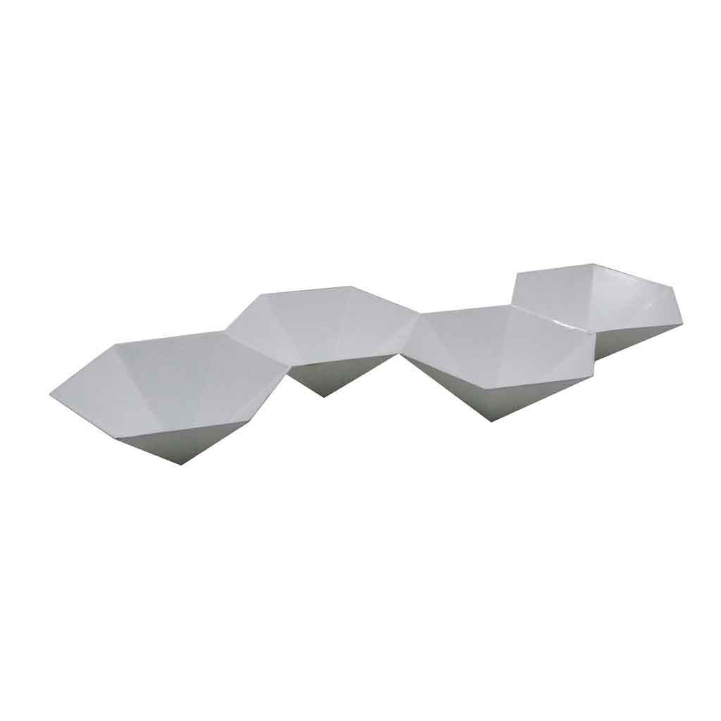 Bandeja Decorativa De Aluminio 49.5x25x6.5cm