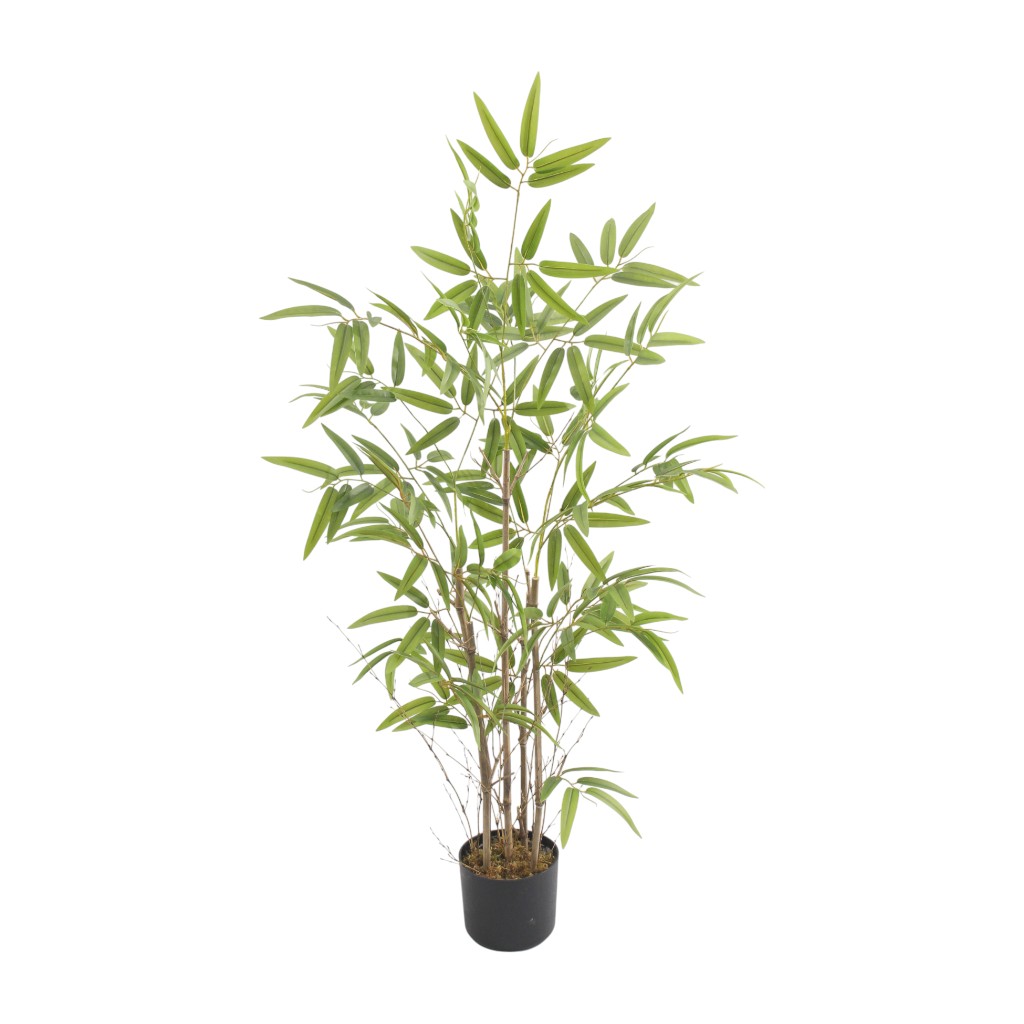 Planta Artificial Bambú En Pote Negro 4 Pies