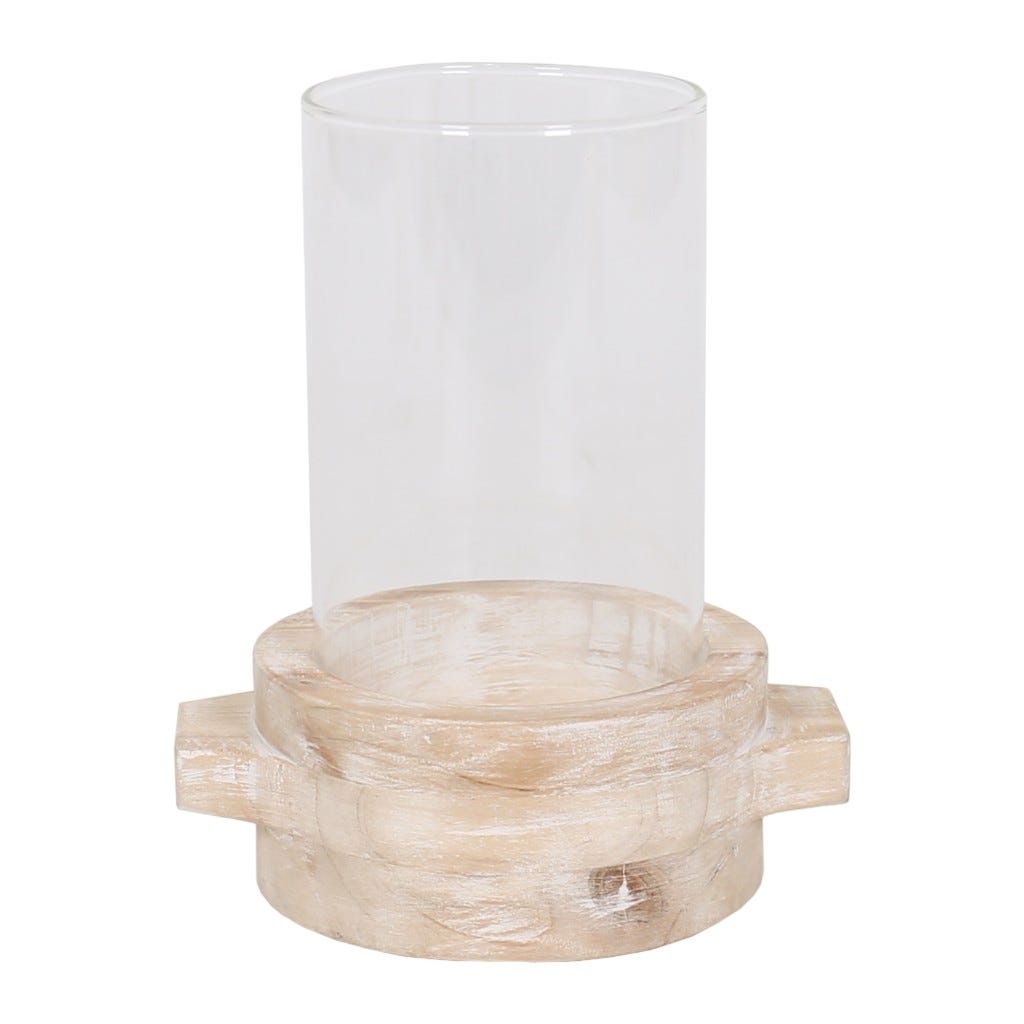 Candelabro Con Base De Madera 13x21cm