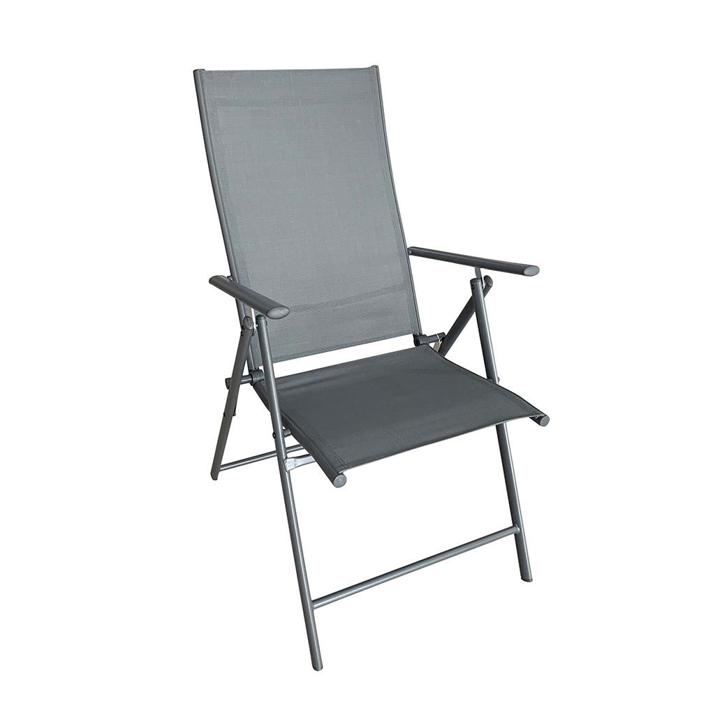 Silla para patio gris plegable Santoro