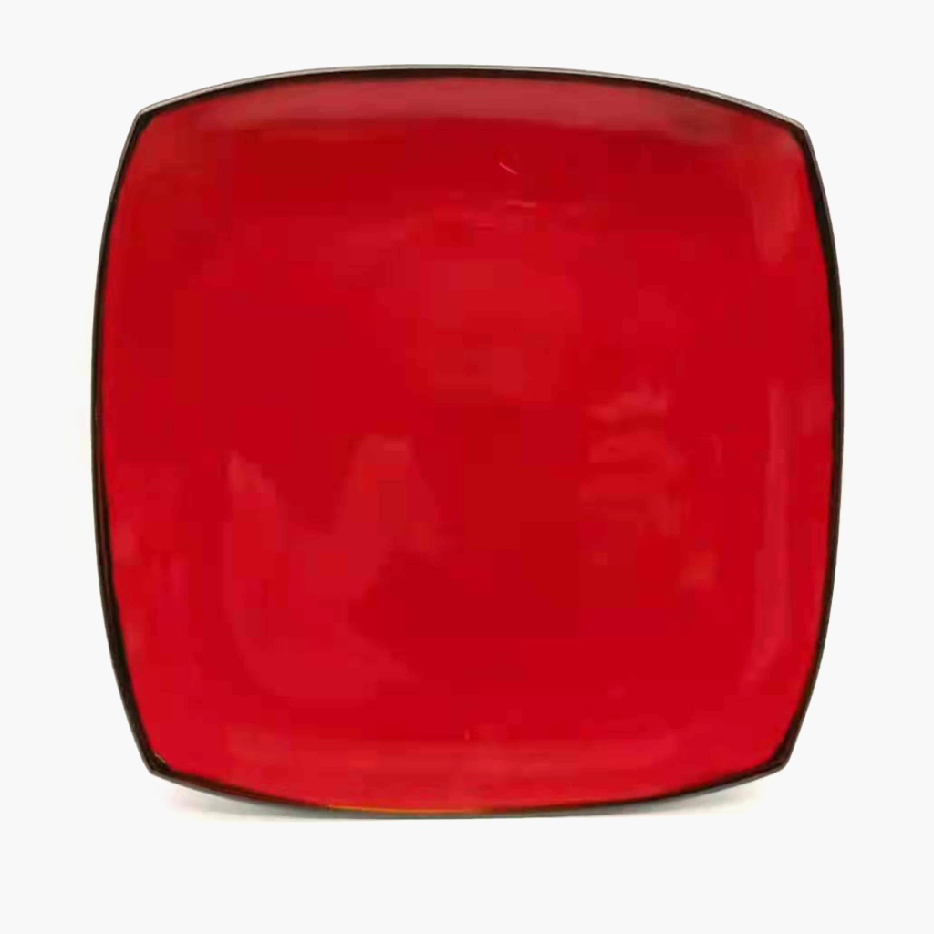 Plato de ensalada con detalles rojo y negro 19 cm