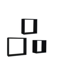 Juego de estantes en cubos negro 3 piezas 24X24X12