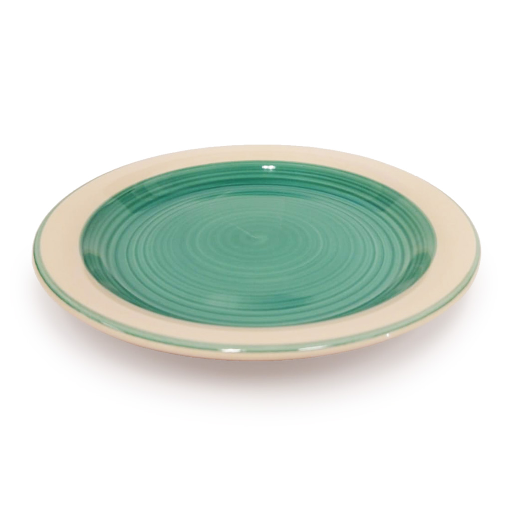 Plato De Ensalada Turquesa Con Rayas Blancas 20Cm