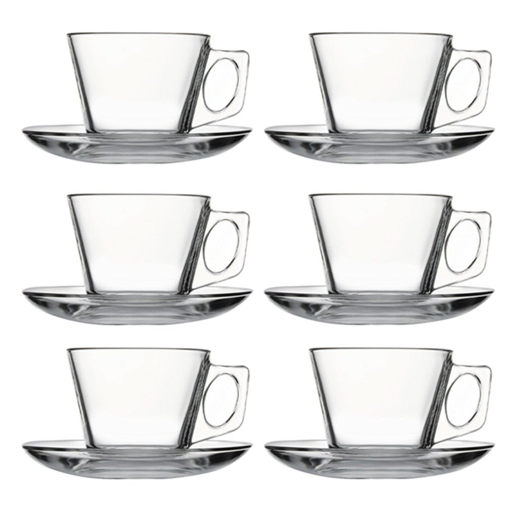 Set 6 Pzs De Taza Con Platito 192Ml Vela Pasabahce