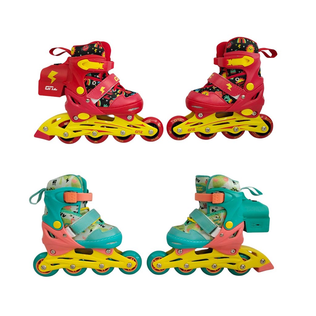 Patines Ajustable Con Humo En Linea 33-37 Surtidos