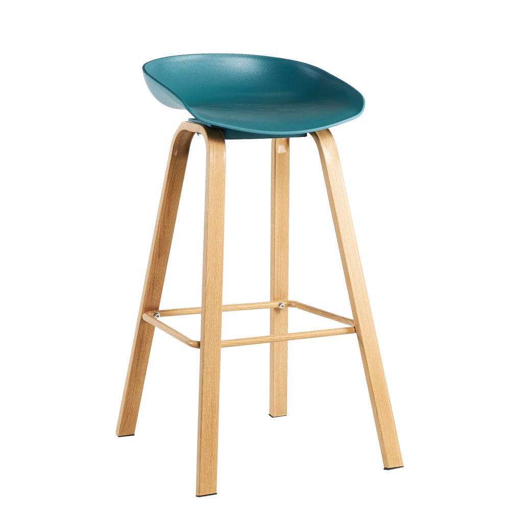 Silla de bar Barbara verde azulado