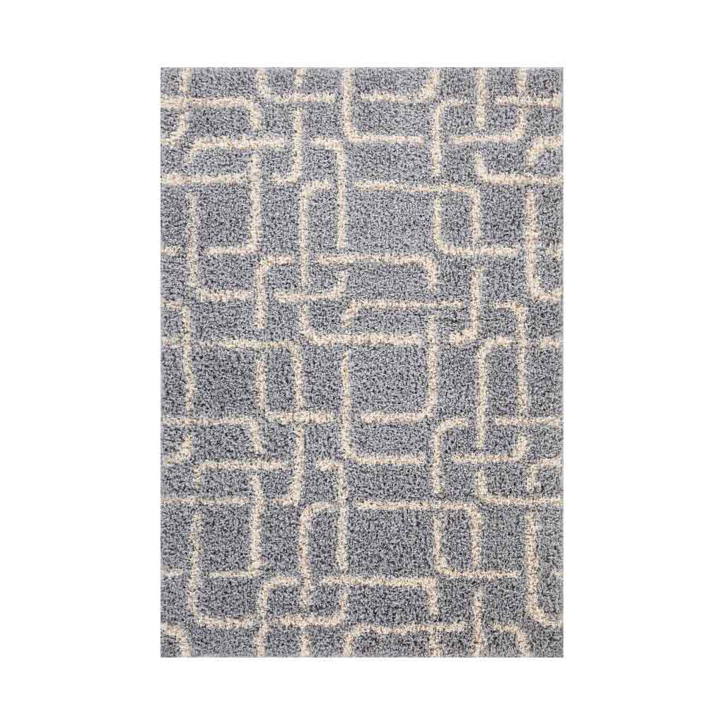 Alfombra Celeste Diseño Geométrico 160X235Cm