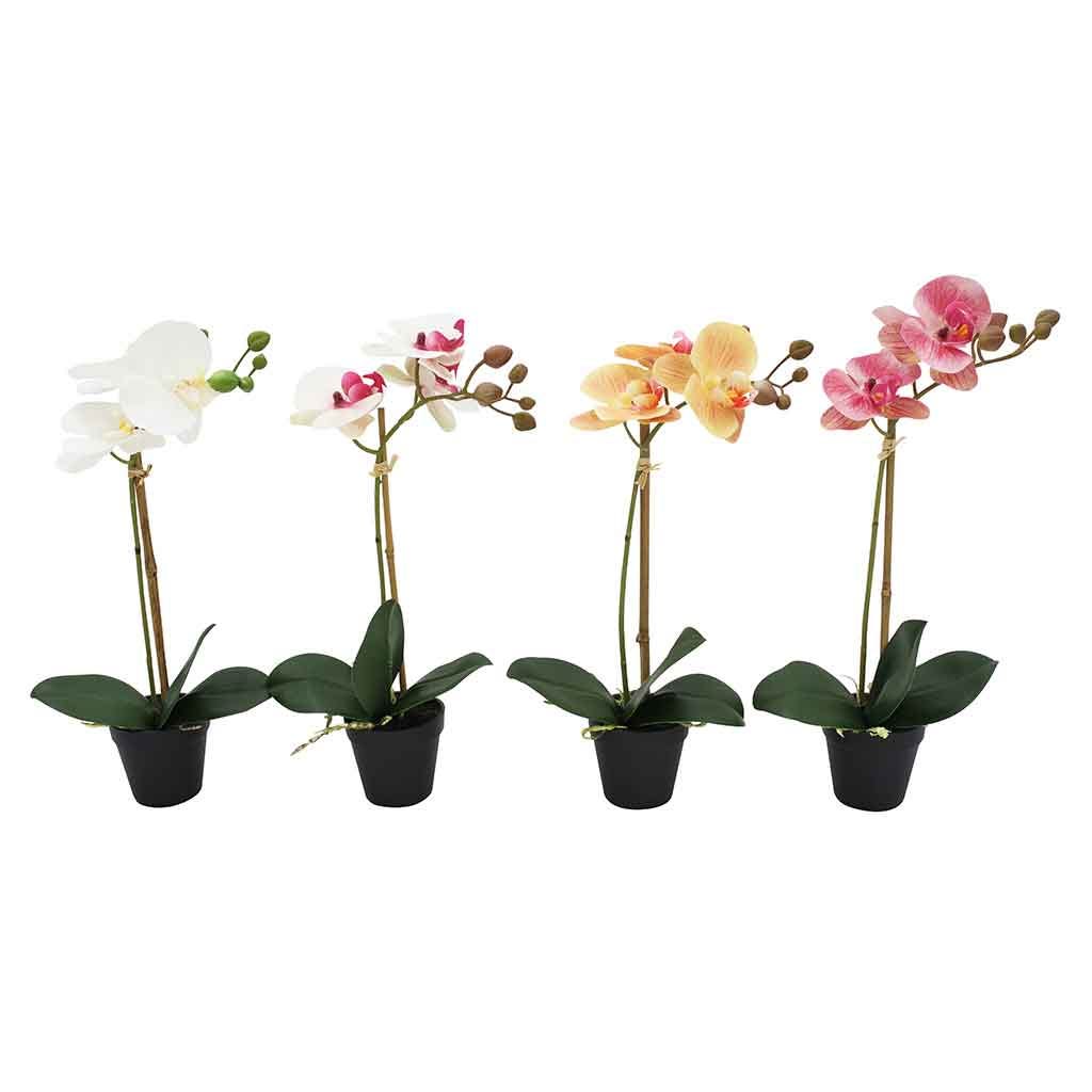Flores artificiales de phalaenopsis en maceta surtidos