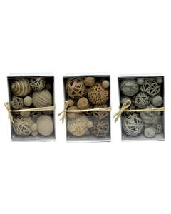Caja De Bolas Naturales Decorativas 3 Estilos - Surtidos