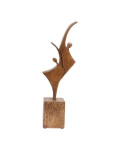 Figura Decorativa Abstracta De Madera 40X18X3Cm