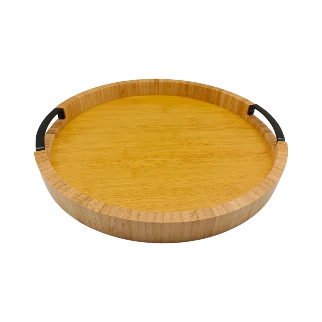 Bandeja De Bambú Con Asas 35cm