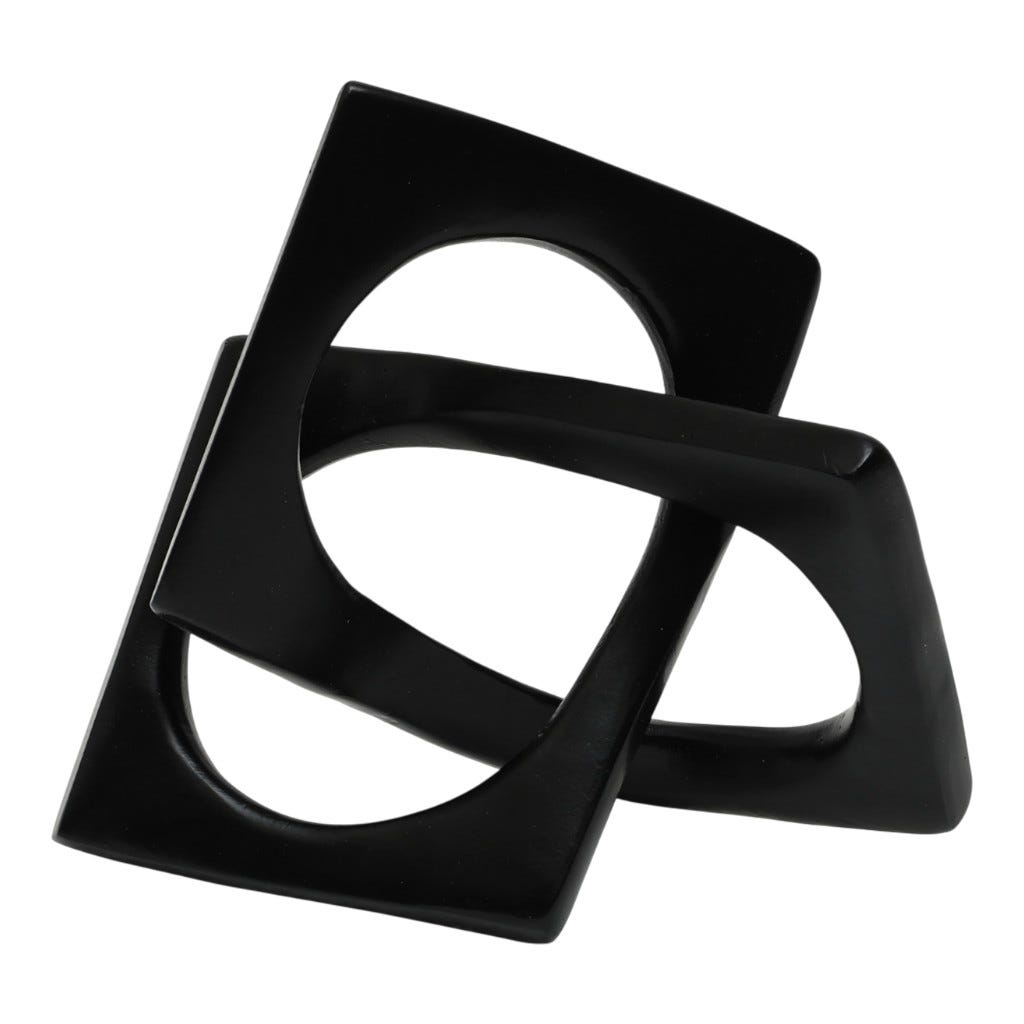 Figura Decorativa Negra Abstracta 16x13.5x16cm - Aliss