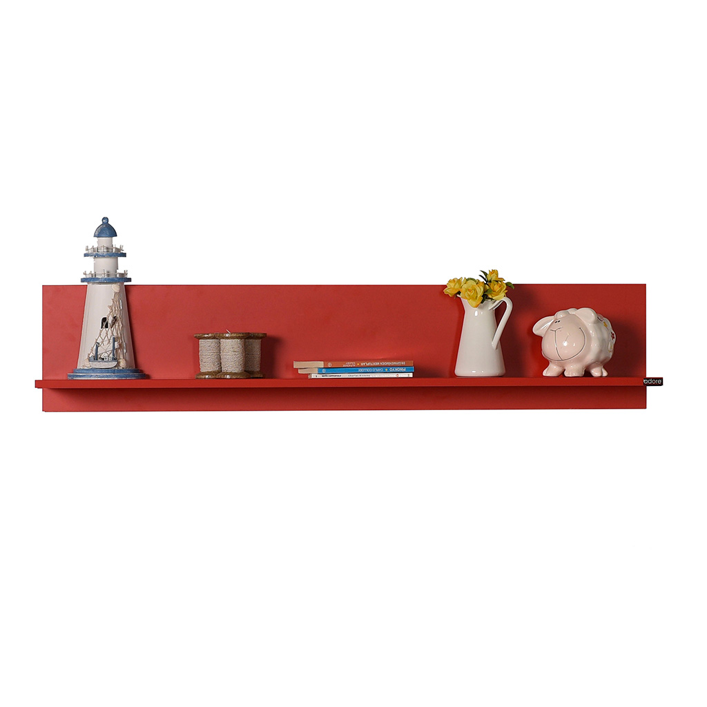 Repisa De Pared Decorativo Rojo 120X20X25Cm