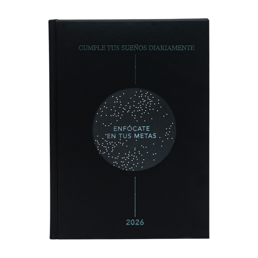 Agenda "Enfócate En Tus Metas" Negro