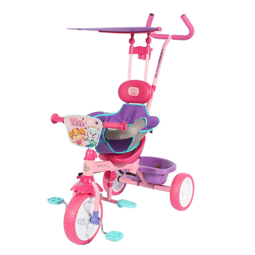 Triciclo con canasto y guía Paw Patrol Girl
