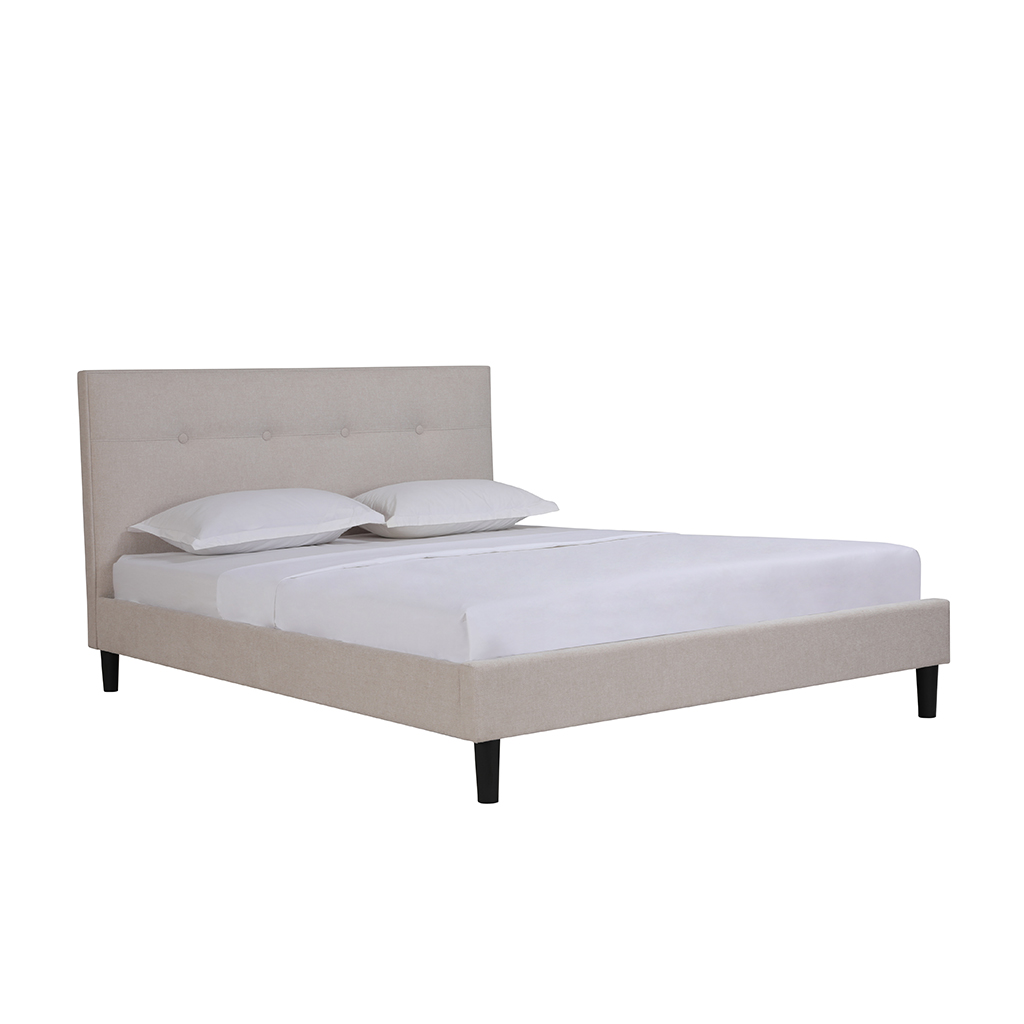 Cama Doble Justine Beige 220x161.5x105cm