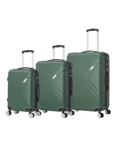 Set De 3 Maletas ABS Verde De 20" 24" 28" Con Doble Ruedas
