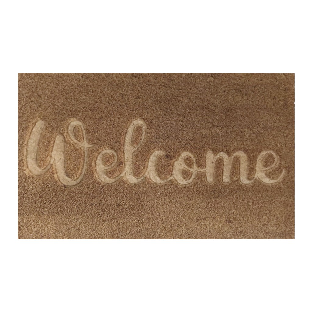 Alfombra Con Texto "Welcome" Marrón 40X60Cm