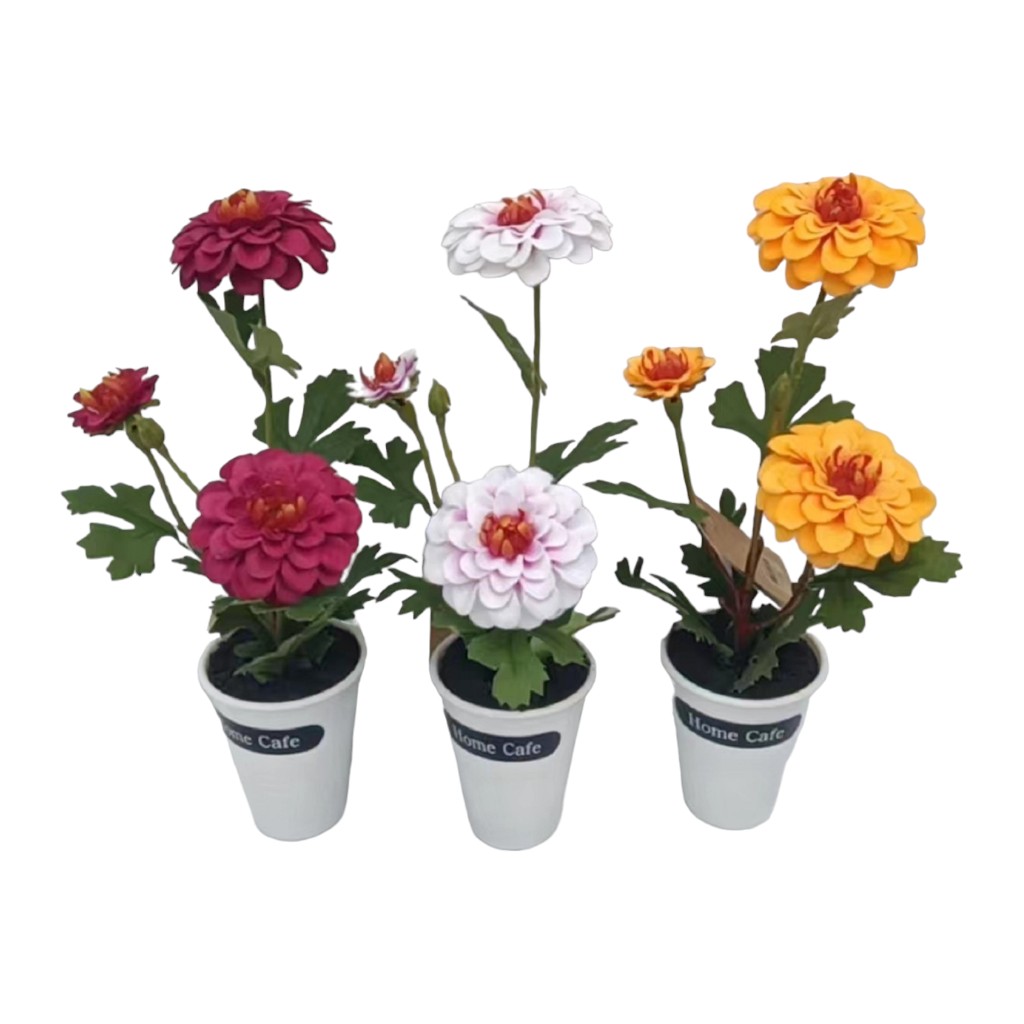 Dalias Artificial En Pote 32cm Surtido