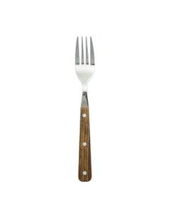 Tenedor individual plateada con mango de madera