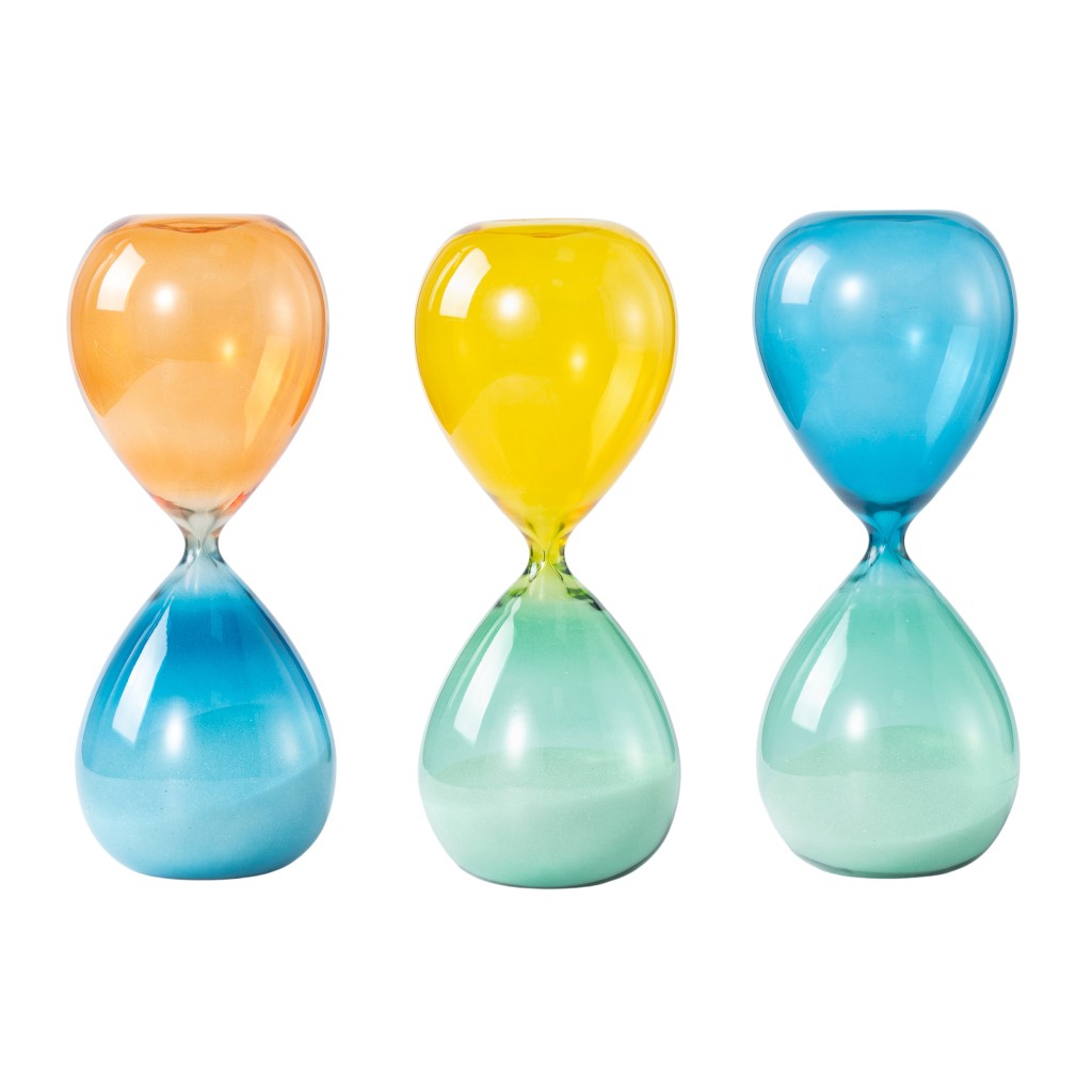 Reloj De Arena De Vidrio De 30 Minutos Colores Surtidos 8X20Cm