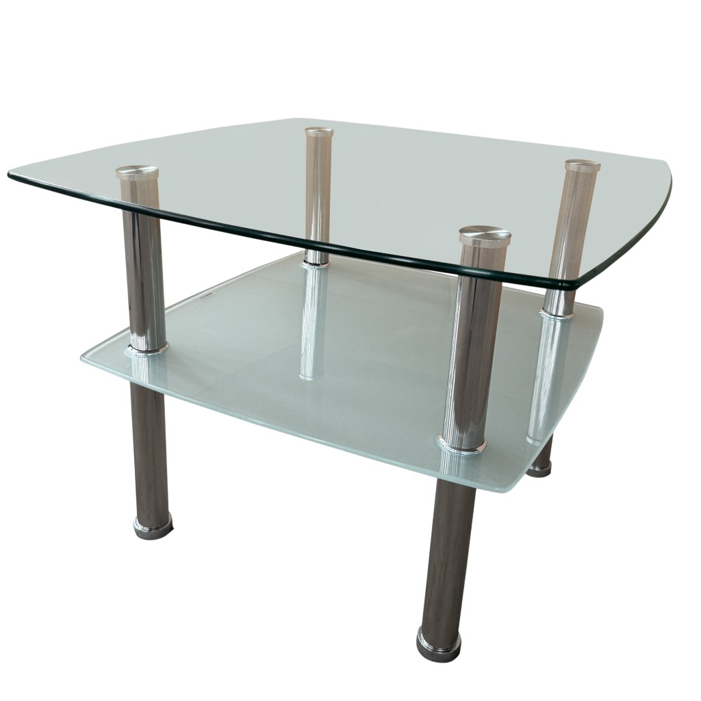 Mesa Auxiliar De Vidrio Chico 60X60X45Cm