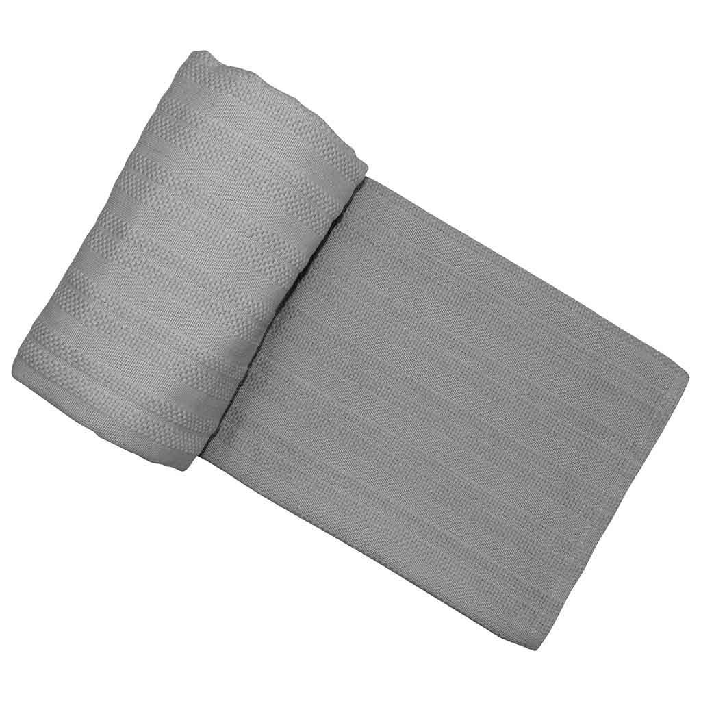 Cubrecama Gris De Algodón Con Rayas 220x260cm