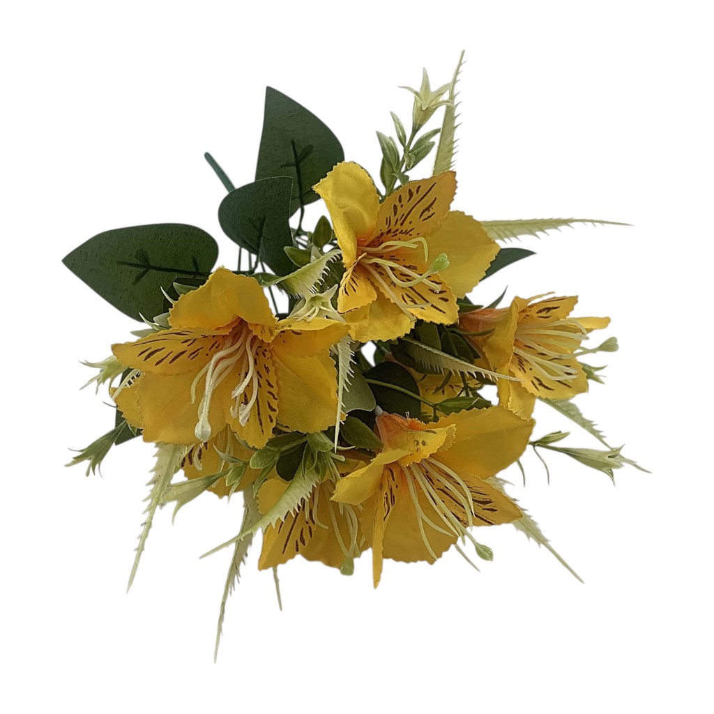 Planta Artificial Ramo De Lirios Colores Surtidos 35cm