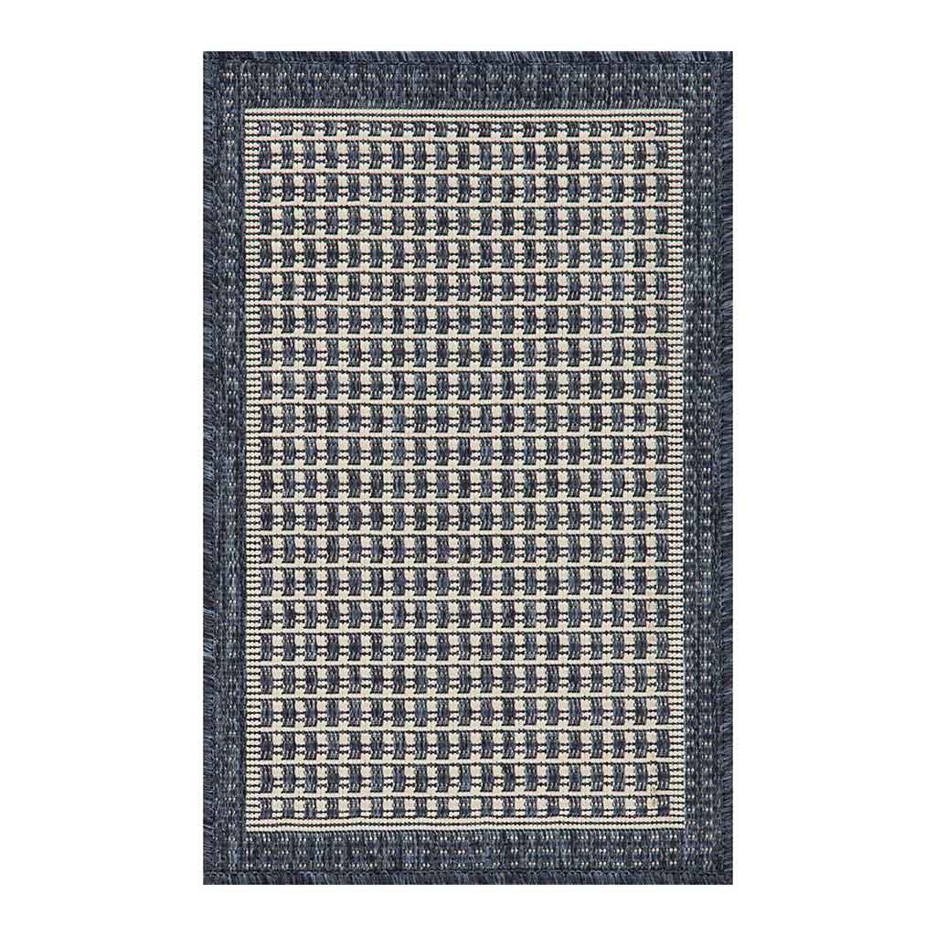 Alfombra De Puerta Con Borde Azul 40X60Cm