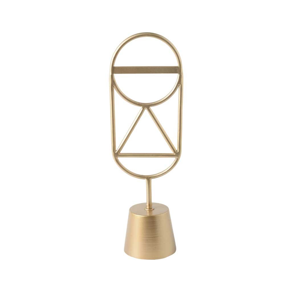 Figura Decorativa Dorada con  Soporte
