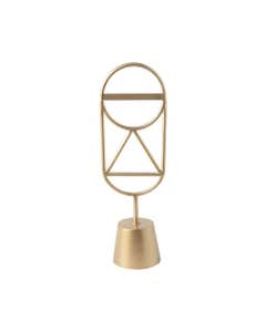 Figura Decorativa Dorada con Soporte