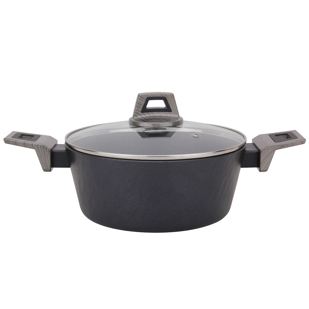 Olla con tapa Amercook con asas pintada de madera