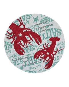 Individual Redondo Estampado De Langosta Rojo 38Cm