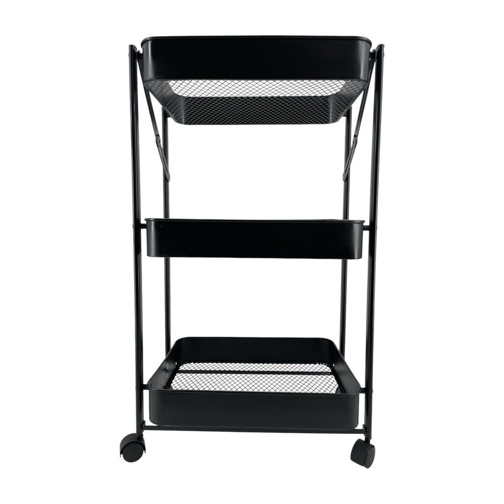Carrito Negro De Cocina 45X30X75Cm
