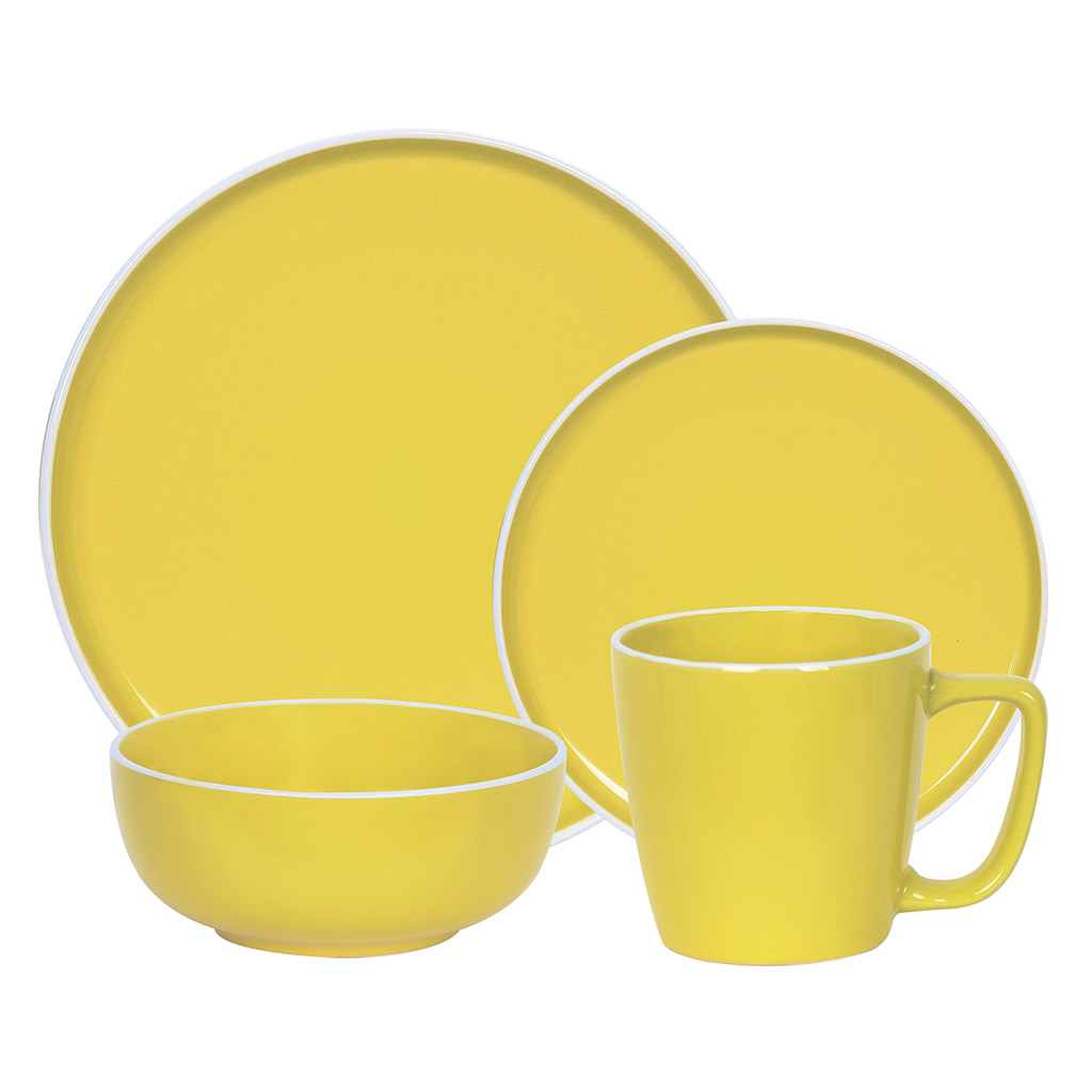 Juego De Vajillas Amarillo 16 Piezas