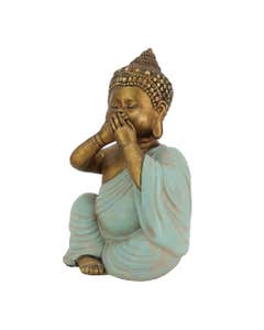 Figura Decorativa De Buda Dorado 11x8.5x17cm