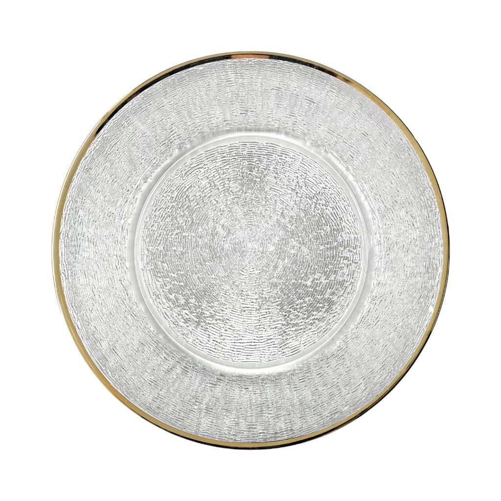 Plato De Fondo Con Borde Dorado 33Cm