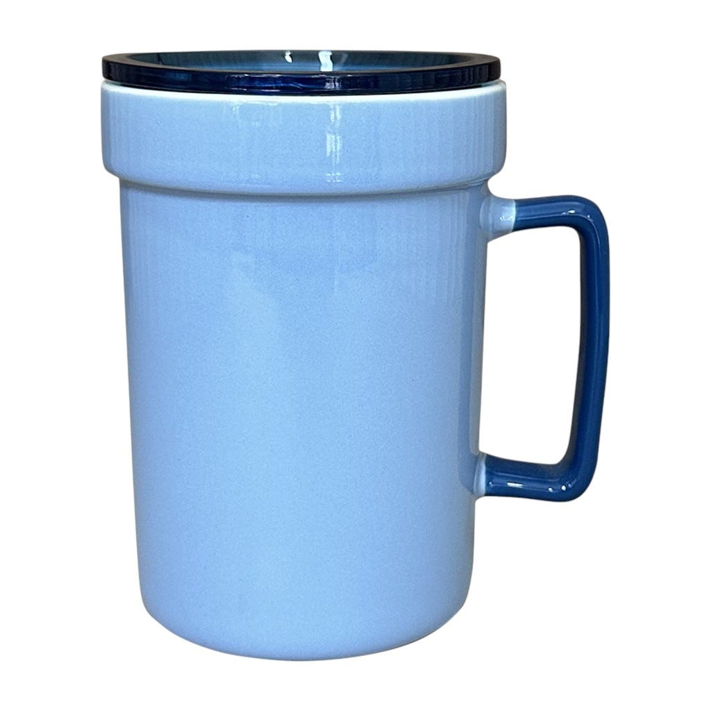 Taza Azul Con Tapa 13oz
