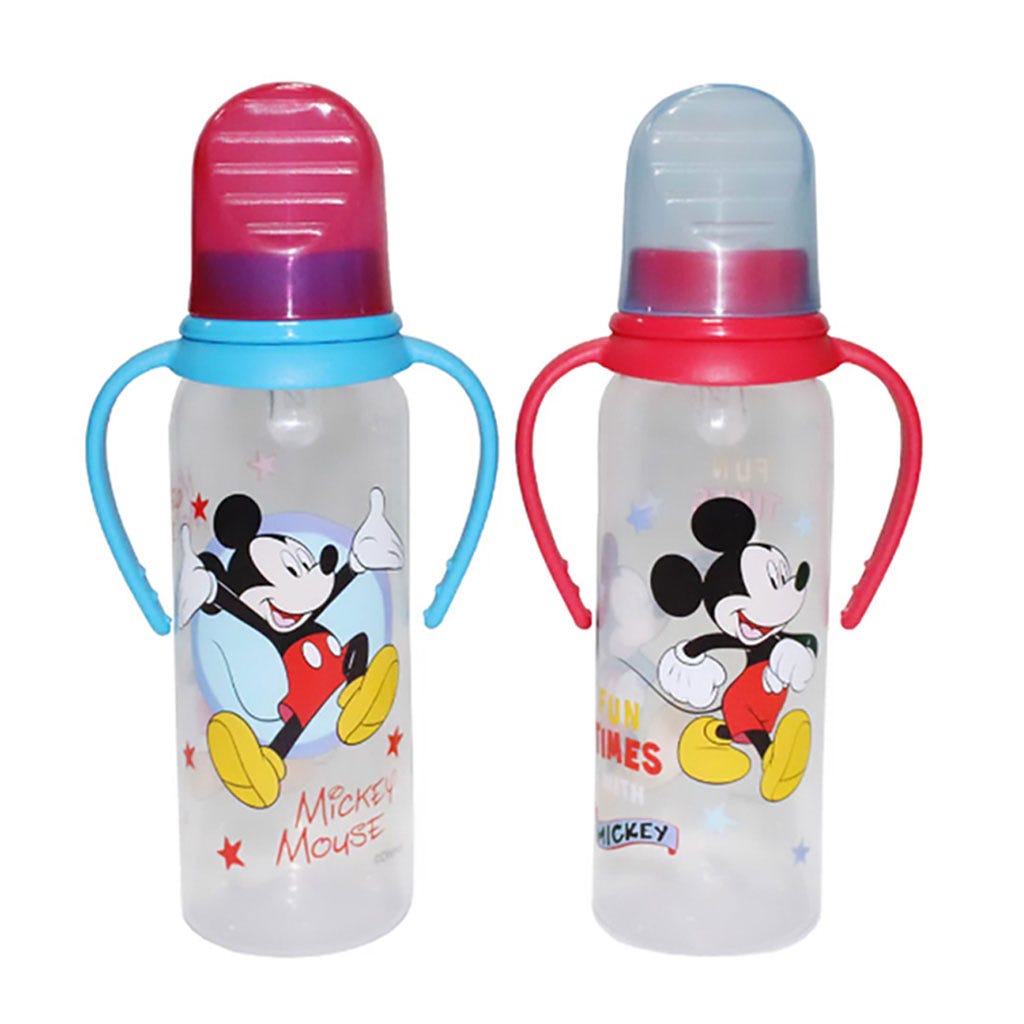 BIBERÓN PLÁSTICO PARA BEBÉ 8OZ SURTIDAS MICKEY MOUSE
