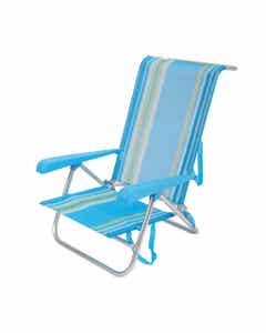 Silla De Playa Plegable Con Rayas Verdes 87X52Cm
