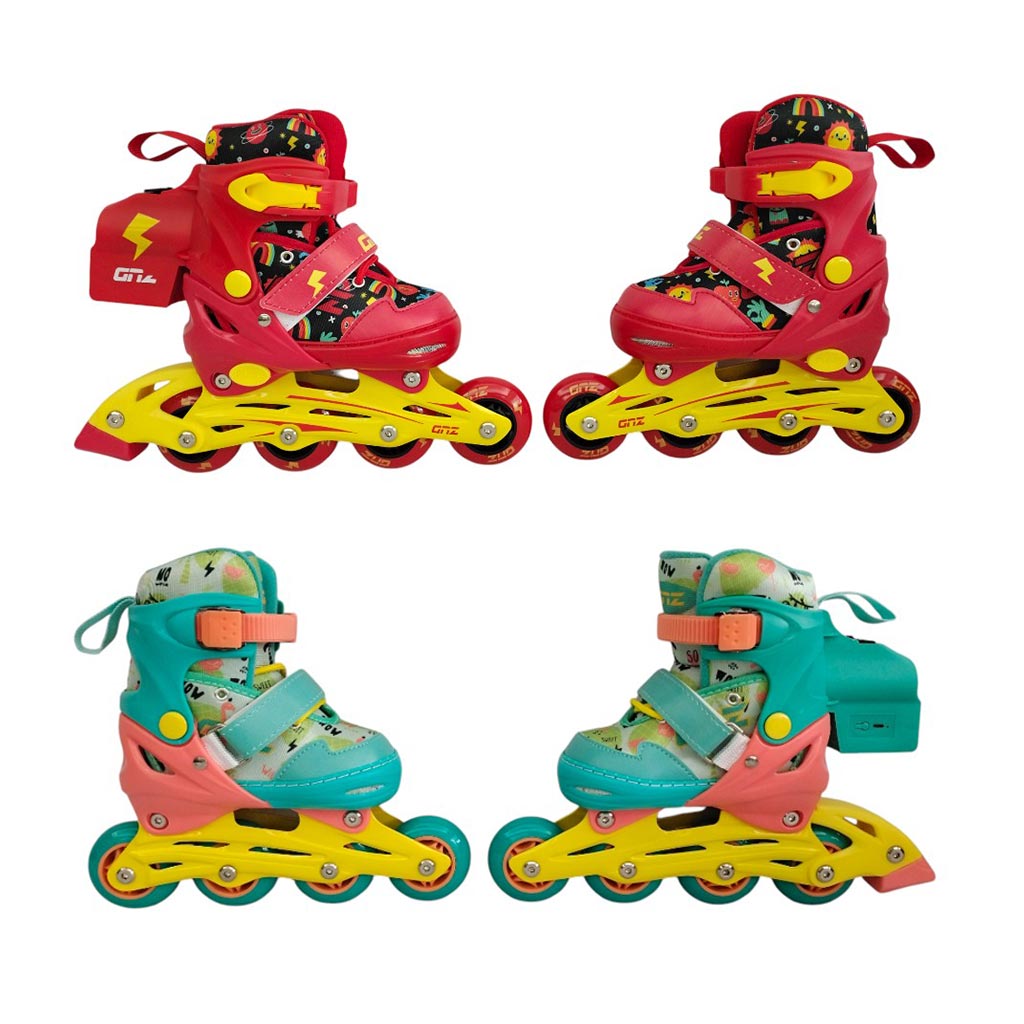 Patines Ajustable Con Humo En Linea 28-32 Surtidos